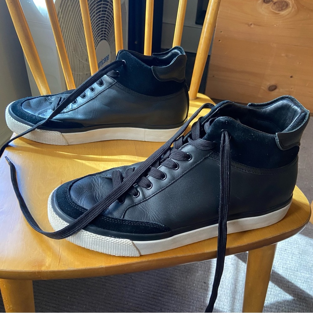 Rag & Bone black leather high tops Size 41